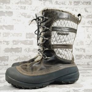 Columbia Brown & White Leather Heather Canyon Waterproof Cold Weather Boots C416